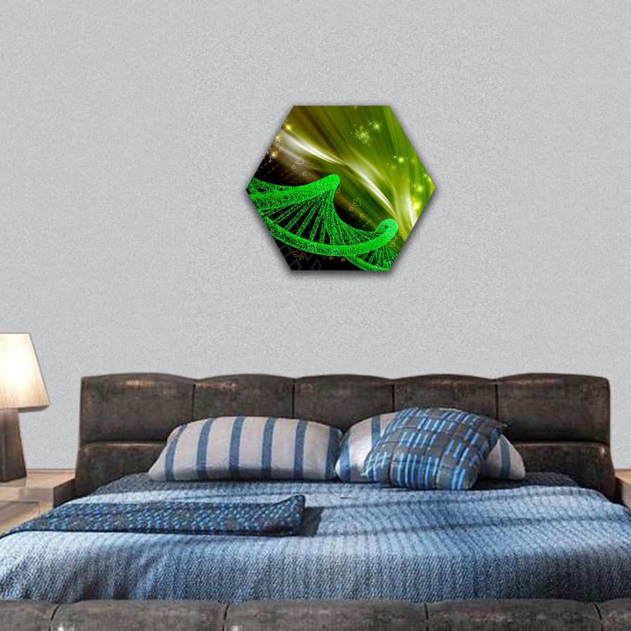 digital illustration DNA structure hexagonal canvas wall art