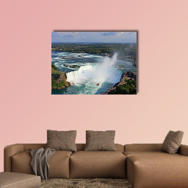 Horseshoe Falls in Niagara, aerial view Multi panel canvas wall art