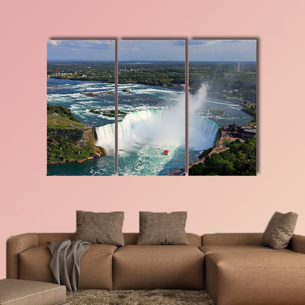 Horseshoe Falls in Niagara, aerial view Multi panel canvas wall art