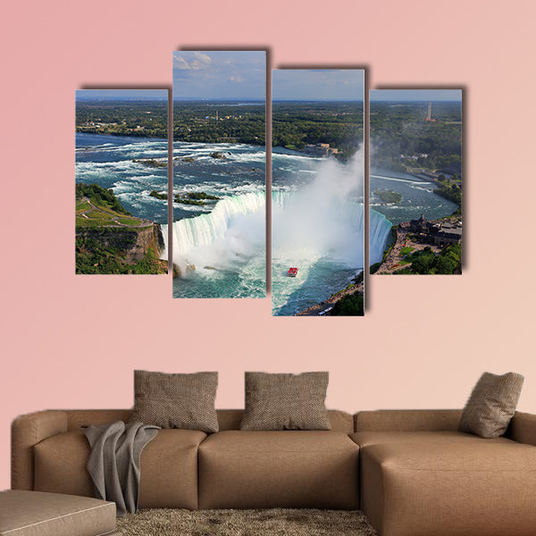 Horseshoe Falls in Niagara, aerial view Multi panel canvas wall art
