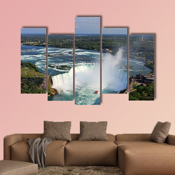 Horseshoe Falls in Niagara, aerial view Multi panel canvas wall art