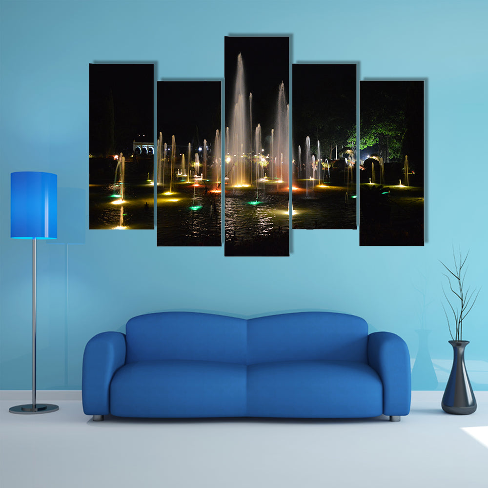 Brindavan Gardens, Mysore Multi panel canvas wall art