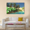 Luxurious tropical vegetation on wasteland later in the day Multi Panel canvas wall art