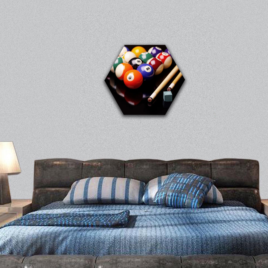 Billiard time hexagonal canvas wall art