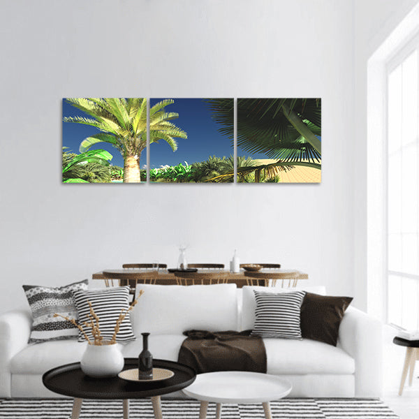 Lavish spectacular plants on wasteland 3d rendering Panoramic Canvas Wall Art
