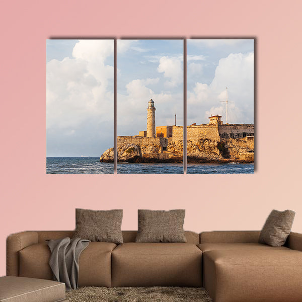 Fortress and lighthouse of Havana bay, Cuba multi panel canvas wall art