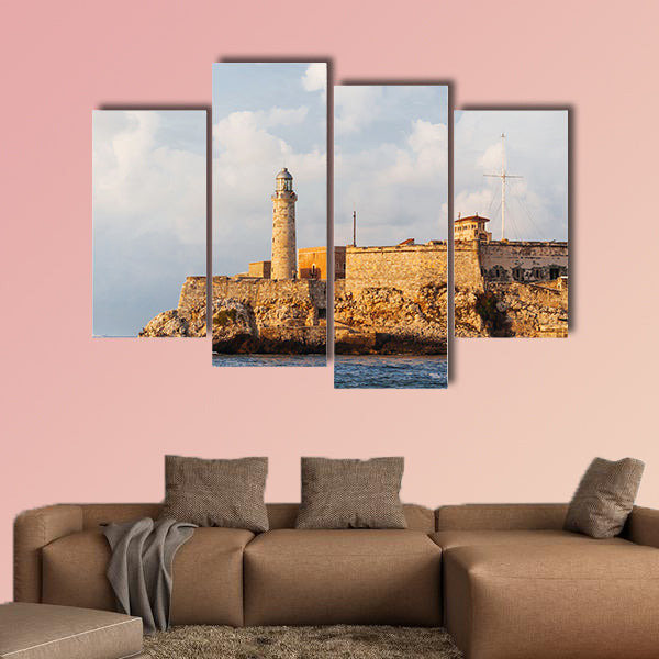 Fortress and lighthouse of Havana bay, Cuba multi panel canvas wall art