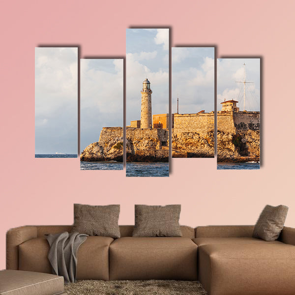 Fortress and lighthouse of Havana bay, Cuba multi panel canvas wall art