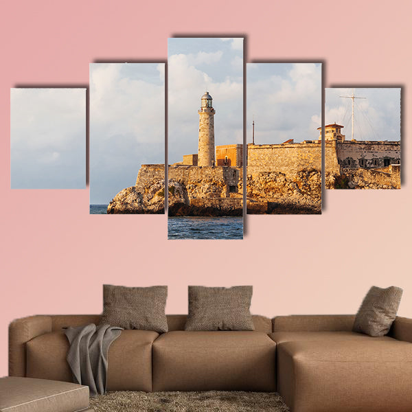 Fortress and lighthouse of Havana bay, Cuba multi panel canvas wall art