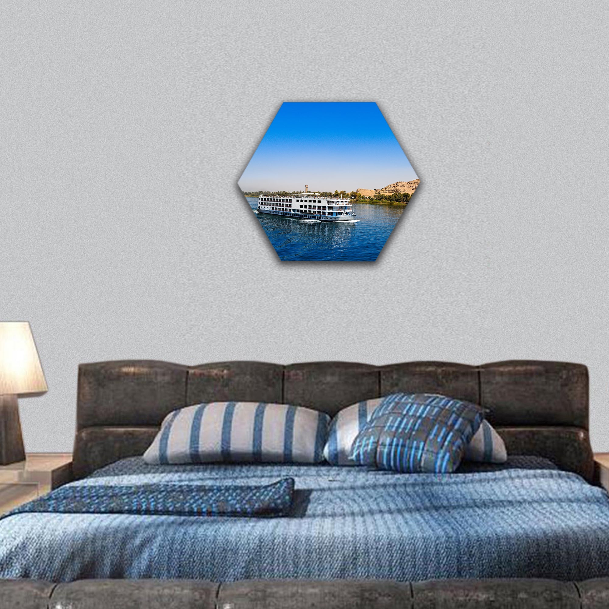 A cruise on the Nile is one of any trip to Egypt hexagonal canvas wall art