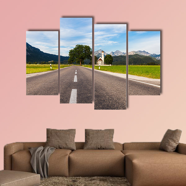 Panoramic view of St. Coloman church, Schwangau, Bavaria, Germany wall art