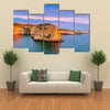 The Pigeons Rock, A Sunset Beauty In Beirut, Lebanon, Multi Panel Canvas Wall Art