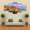 The Pigeons Rock, A Sunset Beauty In Beirut, Lebanon, Multi Panel Canvas Wall Art