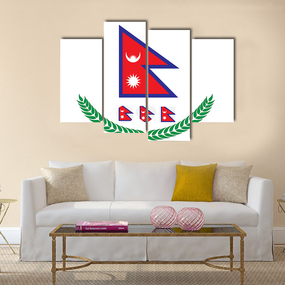 Vector illustration of Nepal flag Multi panel canvas wall art