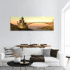 MORAVIAN CASTLE  castle and bridge are bathed in sunset Panoramic canvas wall art