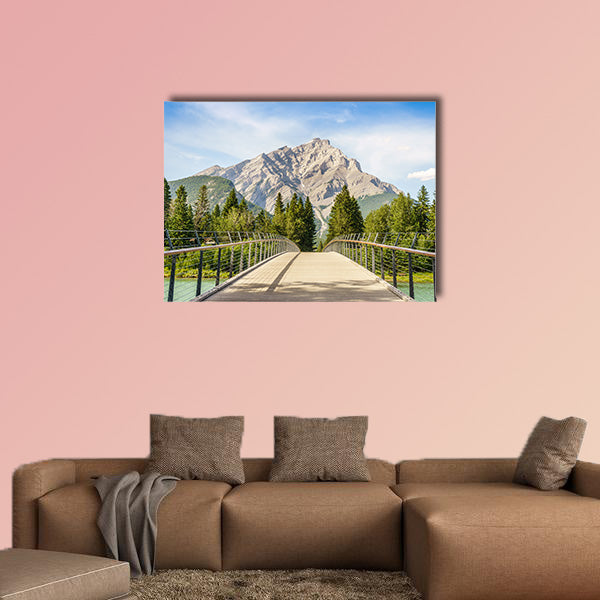 Footbridge in Banff over Bow River, Banff National Park, Alberta, wall art