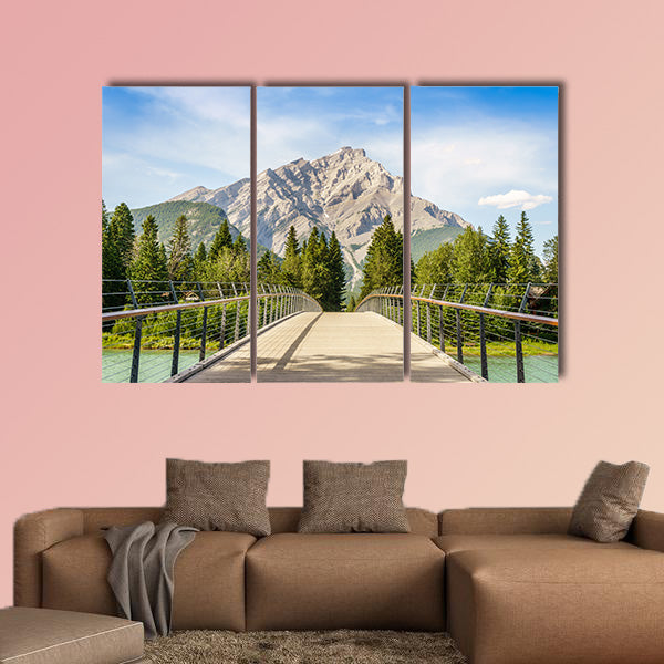 Footbridge in Banff over Bow River, Banff National Park, Alberta, wall art