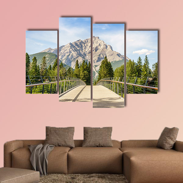 Footbridge in Banff over Bow River, Banff National Park, Alberta, wall art