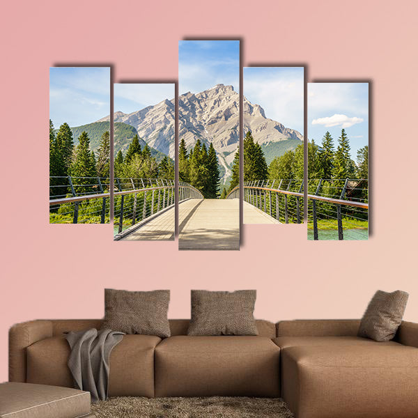 Footbridge in Banff over Bow River, Banff National Park, Alberta, wall art