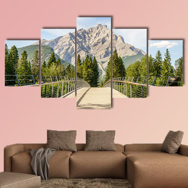 Footbridge in Banff over Bow River, Banff National Park, Alberta, wall art