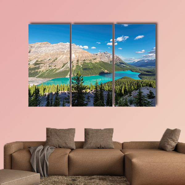 Peyto Lake in Banff National Park, Canadian Rockies Multi panel canvas wall art