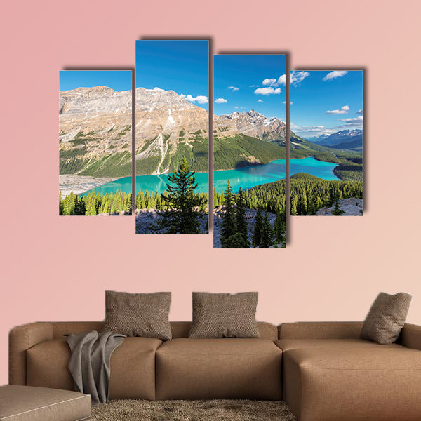 Peyto Lake in Banff National Park, Canadian Rockies Multi panel canvas wall art