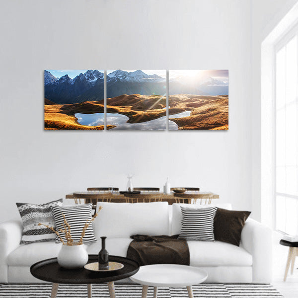 Mountain lake Koruldi, Europe Caucasus mountains Panoramic Canvas Wall Art