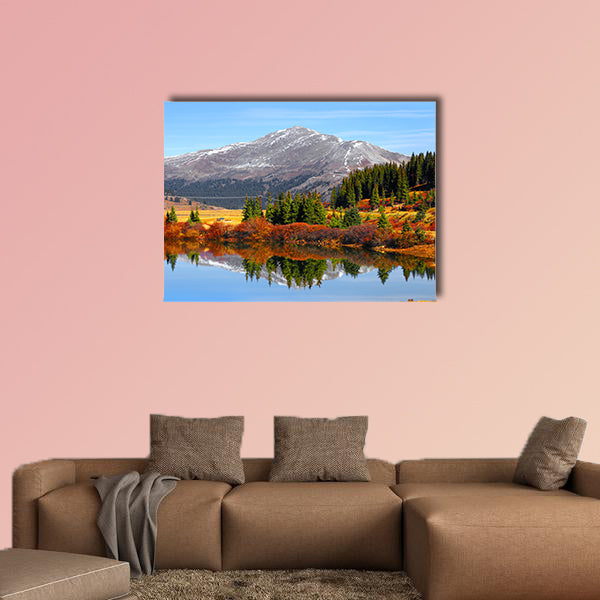 Buffehr lake, Colorado in autumn time multi panel canvas wall art
