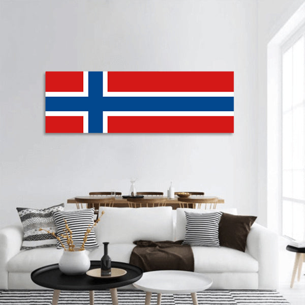 Norway flag  Panoramic Canvas Wall Art