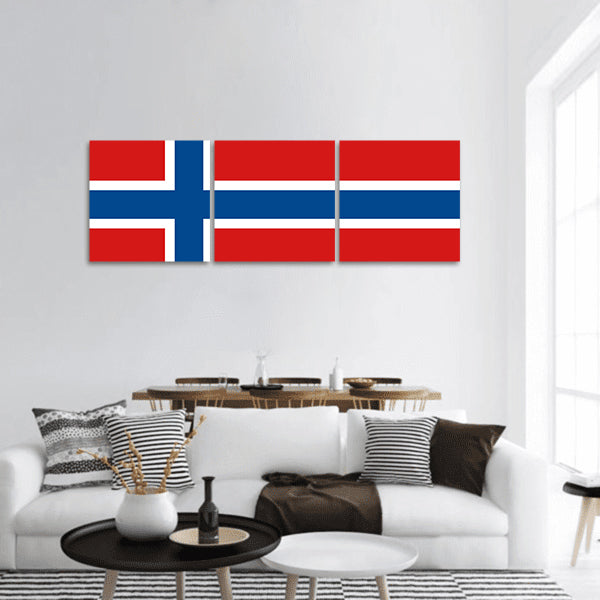 Norway flag  Panoramic Canvas Wall Art