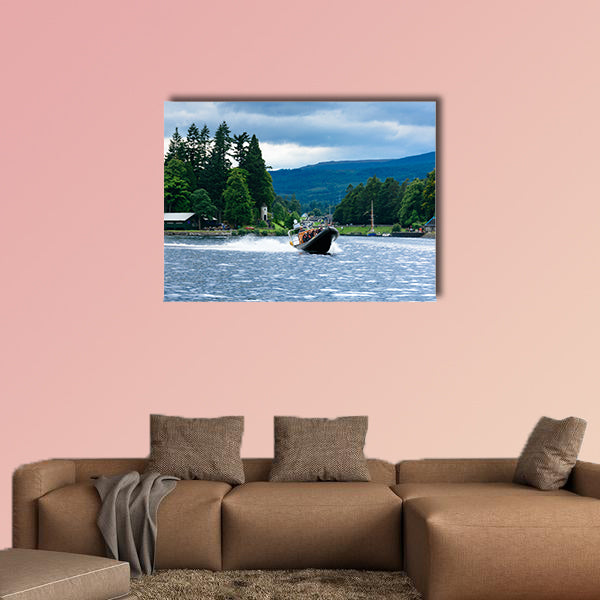 Tourists speedboating on a RIB boat (perhaps hoping canvas wall art