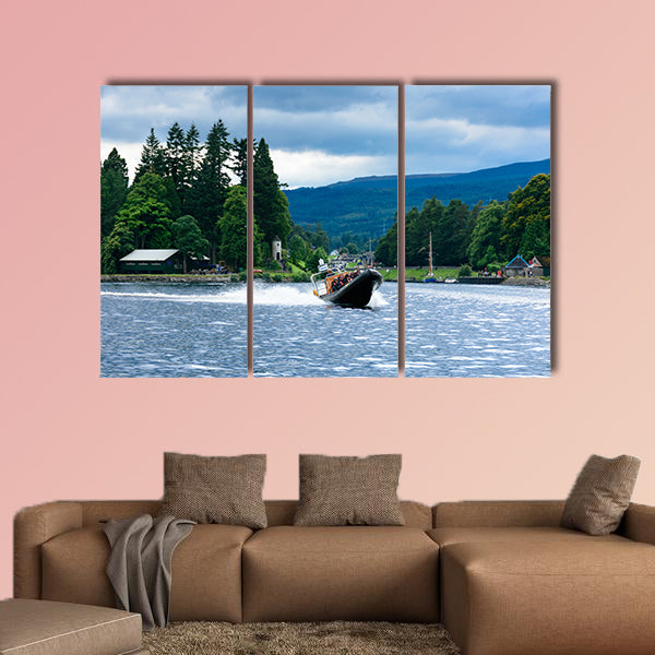 Tourists speedboating on a RIB boat (perhaps hoping canvas wall art