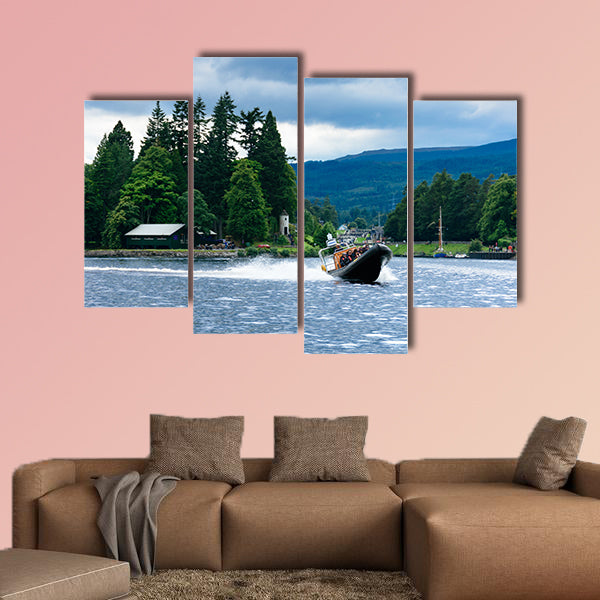 Tourists speedboating on a RIB boat (perhaps hoping canvas wall art