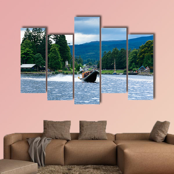 Tourists speedboating on a RIB boat (perhaps hoping canvas wall art