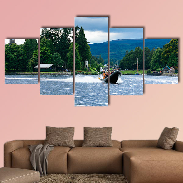 Tourists speedboating on a RIB boat (perhaps hoping canvas wall art