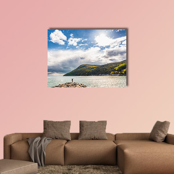 Autumn nature background canadian landscape in Quebec, Canada wall art