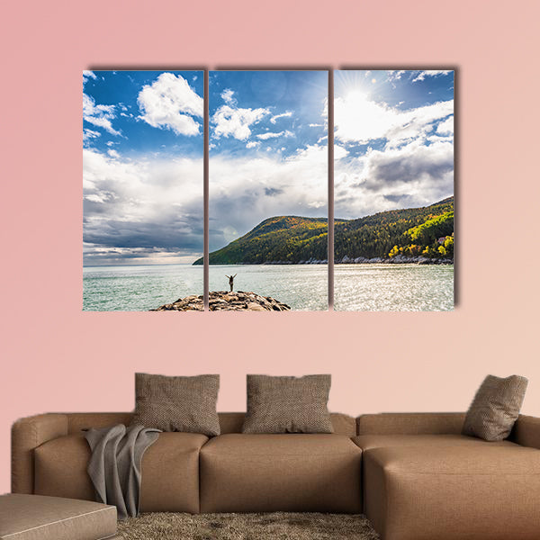 Autumn nature background canadian landscape in Quebec, Canada wall art