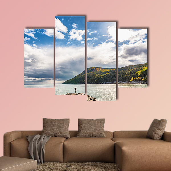 Autumn nature background canadian landscape in Quebec, Canada wall art