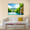 waterfall in deep forest of Croatia Multi Panel Canvas Wall Art