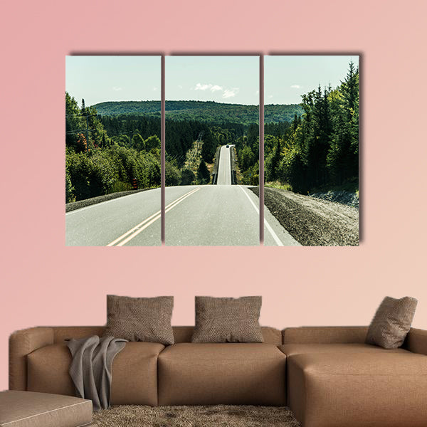Road through Algonquin Provincial Park beginning fall camper wall art