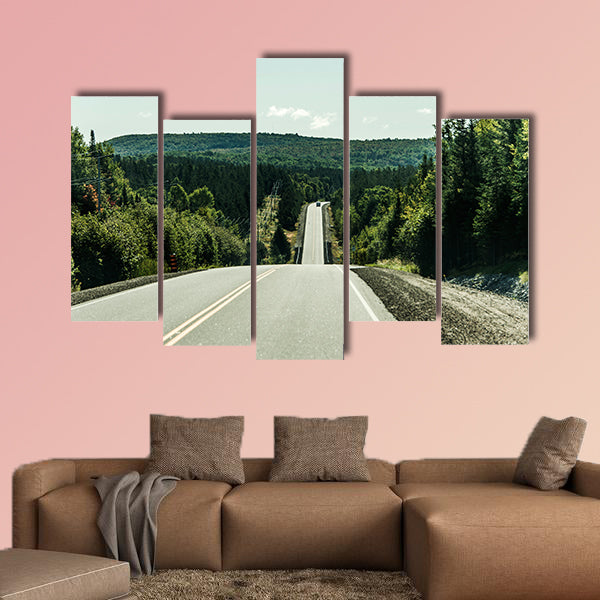 Road through Algonquin Provincial Park beginning fall camper wall art