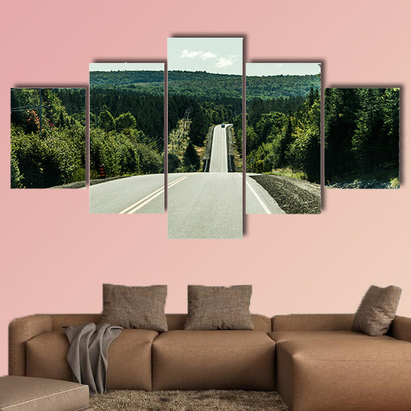 Road through Algonquin Provincial Park beginning fall camper wall art
