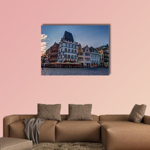  Historic House facades Main Market Trier multi panel canvas wall art