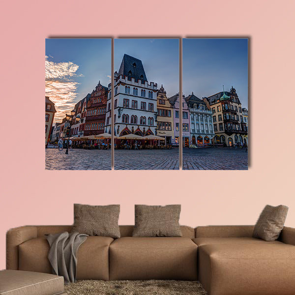  Historic House facades Main Market Trier multi panel canvas wall art