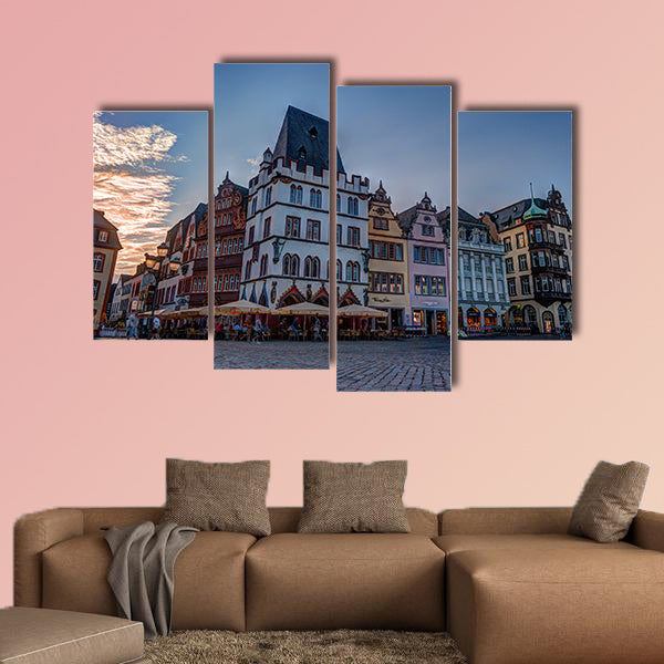 Historic House facades Main Market Trier multi panel canvas wall art