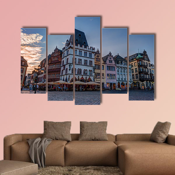  Historic House facades Main Market Trier multi panel canvas wall art
