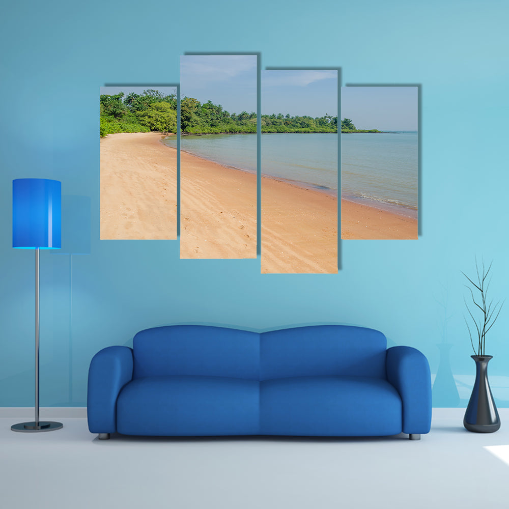 Beautiful deserted tropical beach on Bubaque island Bijagos archipelago West Africa Multi panel canvas wall art