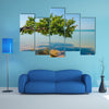 Beautiful landscape of tree growing over ocean at beach of Bijagos island Bubaque, Guinea Bissau, West Africa Multi panel canvas wall art