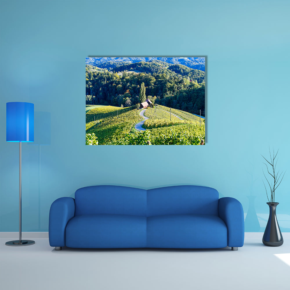 Famous Heart shaped wine road in Slovenia, a vineyard near Maribor multi panel canvas wall art