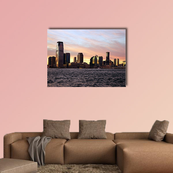 New Jersey from Manhattan side with River Multi panel canvas wall art